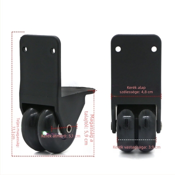 Shaper D026 műanyag irányított görgők poggyász kiegészítőkhöz – PVC mag, derékszögű kerekek