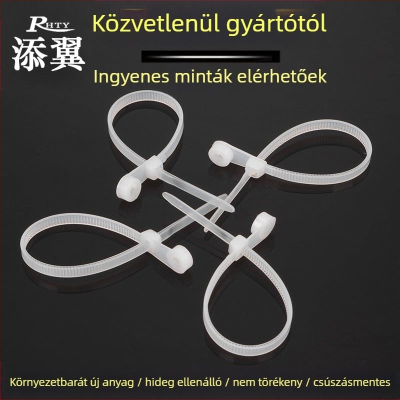Önzáró kábelcsat nylon 66, húzóerő 15-18 kg, 3-32 mm-ig terjedő tartomány, -20°C-tól 80°C-ig, tűzvédelmi osztály 94V-2