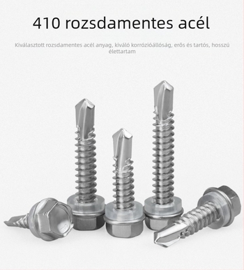 A 410-es rozsdamentes acél külső hatszögfejű önfúró és önmenetes csavar, dovetail típus, osztály 4, GB/T 15856.4-2002