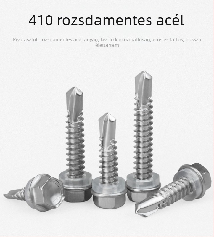 A 410-es rozsdamentes acél külső hatszögfejű önfúró és önmenetes csavar, dovetail típus, osztály 4, GB/T 15856.4-2002