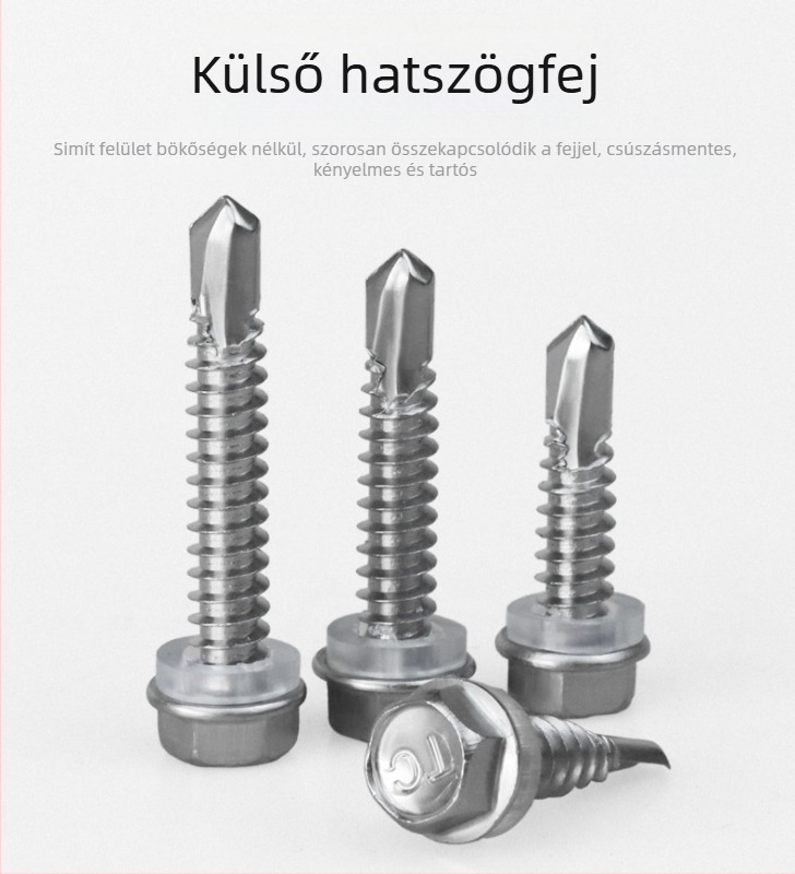 A 410-es rozsdamentes acél külső hatszögfejű önfúró és önmenetes csavar, dovetail típus, osztály 4, GB/T 15856.4-2002