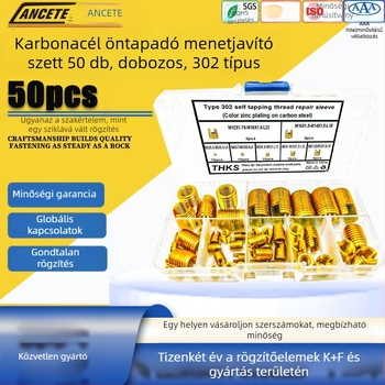 Öncsavaró hüvely 302 típusú szénacélból, menetjavító készlet, 50 db, kombinált csomag
