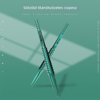 2UUL Titánötvözet mobiltelefon-javító csipesz – hegyes vég, egyenes vagy görbült vég, kézzel polírozott, rendkívül kemény