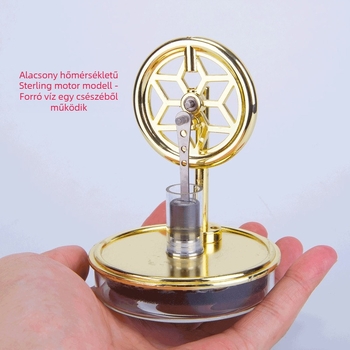 Alacsony hőmérsékletű Stirling motor modell – fém játék 7–14 éveseknek
