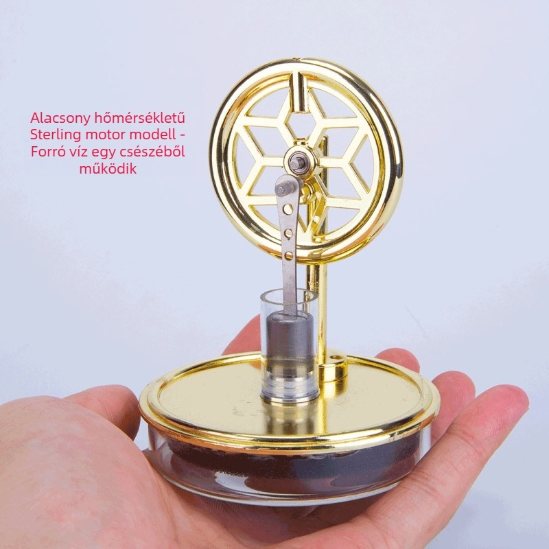 Alacsony hőmérsékletű Stirling motor modell – fém játék 7–14 éveseknek