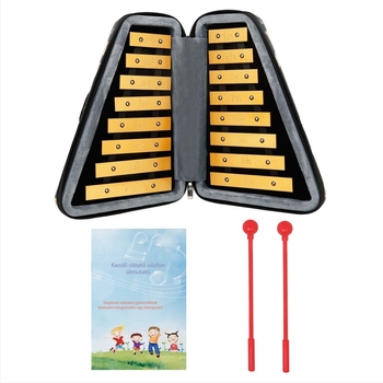 Orff Glockenspiel, 16 hangok, modell AF-40, OPP csomagolás, oktatási hangszer gyerekeknek