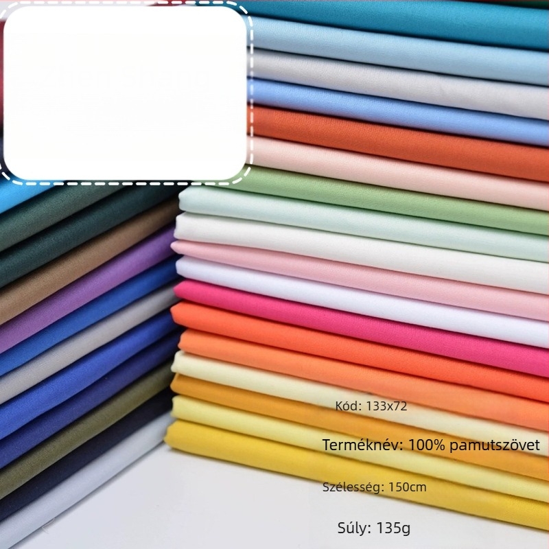 Pamut poplin anyag, 100% pamut, festett, alkalmas ruházatra, ágyneműre és bélésekhez