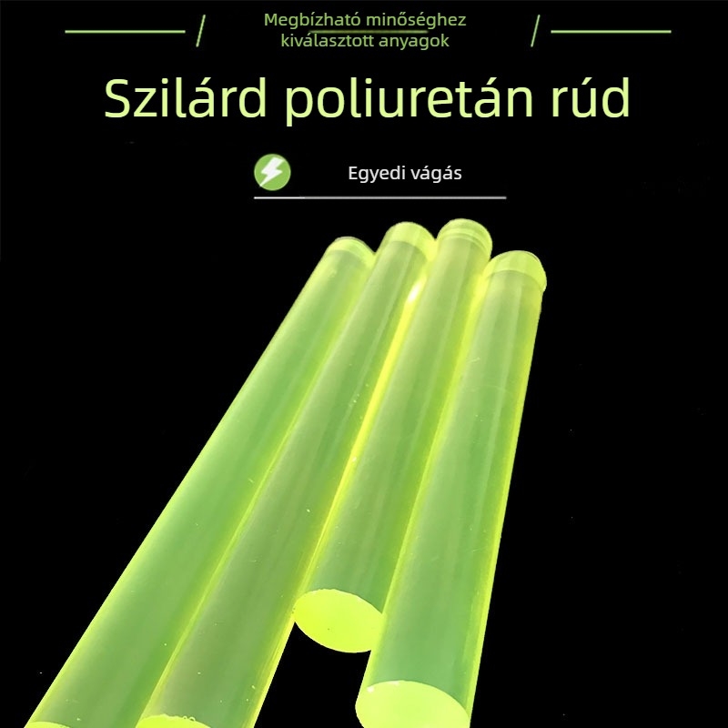 PU rúd – kör keresztmetszetű, hengeres forma, PU anyag, ipari kopásálló alkatrészek