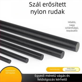 PA66+GF30 megerősített nylon rúd PA6 rostokkal, magas szilárdságú és kopásálló