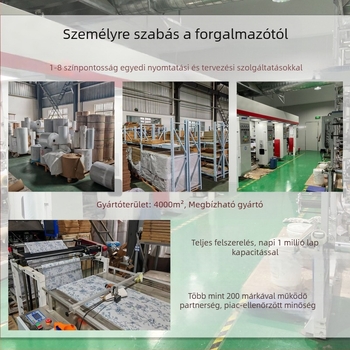 Mintázott csomagolópapír vékony belső réteggel ruhákhoz — Bright printing; Termékkód: Three-color copy paper; Tömeg: 0.17; Csomagolás: Kraft papír; Feldolgozás és testreszabás: Igen