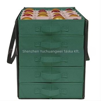 SN6608 karácsonyi gömb tároló doboz, 600D Oxford anyag, összecsukható, fedős, rácsos elrendezés, 45L kapacitás