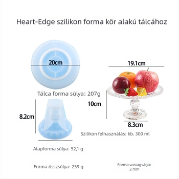 Szilikon sütőforma kör alakú gyümölcstálhoz, szív alakú szegéllyel (szilikon; sütőforma/tortaforma)