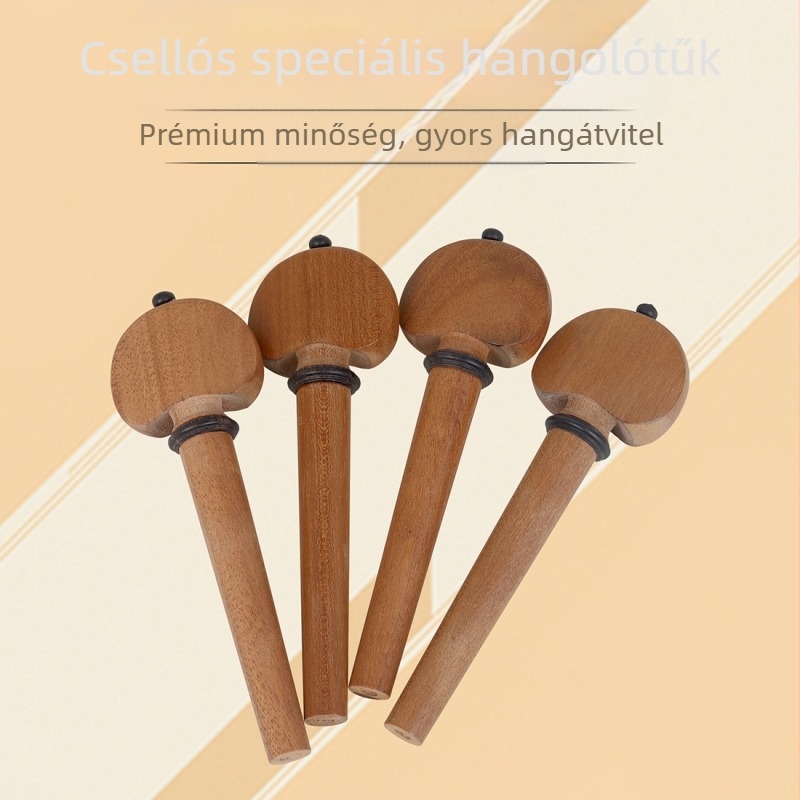 Cselló hangolófejek ébenfa gombbal bevésett, Sumu anyagból, modell CL-90, tálas csomagolás, 4 darabos készlet