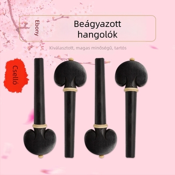 Csellóhoz készült hangolófejek Ebonyból, modell CL-60, négy darabos készlet, tálca típusú csomagolás