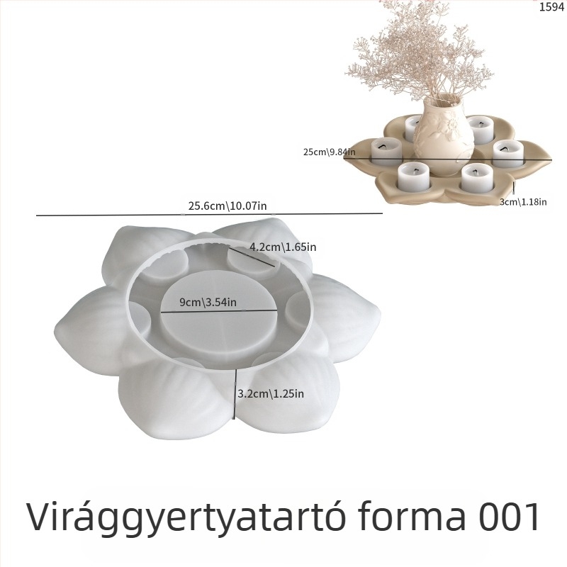 Lotusvirág aromaterápiás gyertyatartó szilikon formával, DIY, szabálytalan alak