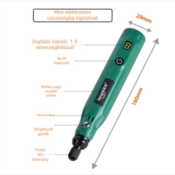 Kézben tartható elektromos csiszoló‑polírozó eszköz jádéh és faragáshoz – Quandi, újratölthető Li-ion akkumulátor, polírozás (Quandi; újratölthető Li-ion akkumulátor; polírozás)