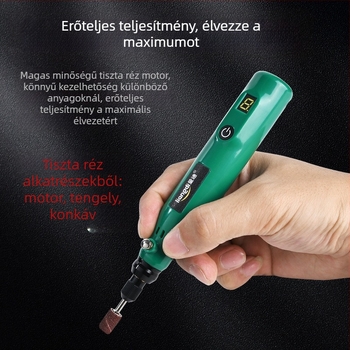 Kézben tartható elektromos csiszoló‑polírozó eszköz jádéh és faragáshoz – Quandi, újratölthető Li-ion akkumulátor, polírozás (Quandi; újratölthető Li-ion akkumulátor; polírozás)