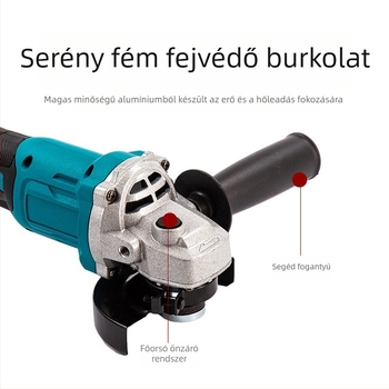 Rockita vezeték nélküli brushless szögcsiszoló, 21V, modell 404, kiegészítőkkel