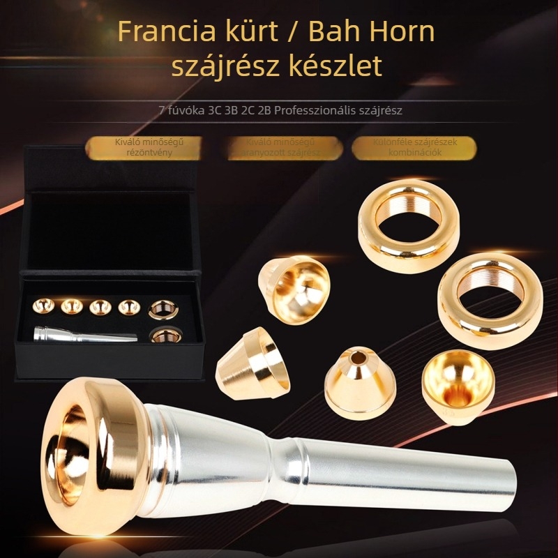 Réz hangszerekhez készült szájrész készlet, többfejű, MX01 modell, kraft dobozban