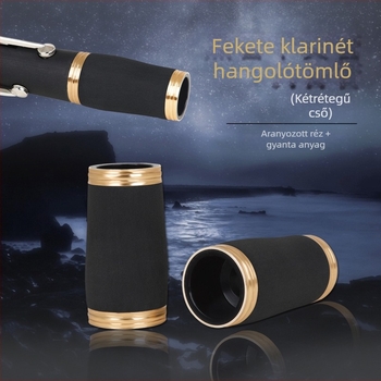 Klarinet hangolócső - bakelit + réz, modell CL38, kétszakaszos kialakítás, csomagolás: OPP zacskó