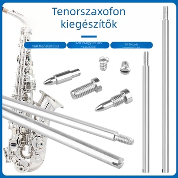 Saxofon javító eszköz készlet W21 — szerszámacél, 16 menetes tengely, 32 csavar, 1 kúpos tengelycsap, OPP zacskó