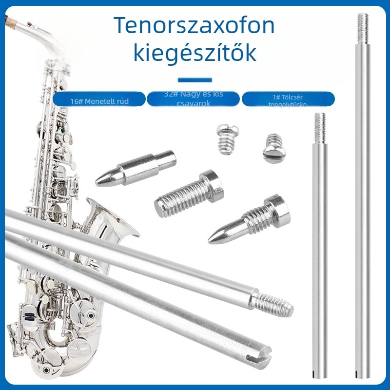 Saxofon javító eszköz készlet W21 — szerszámacél, 16 menetes tengely, 32 csavar, 1 kúpos tengelycsap, OPP zacskó