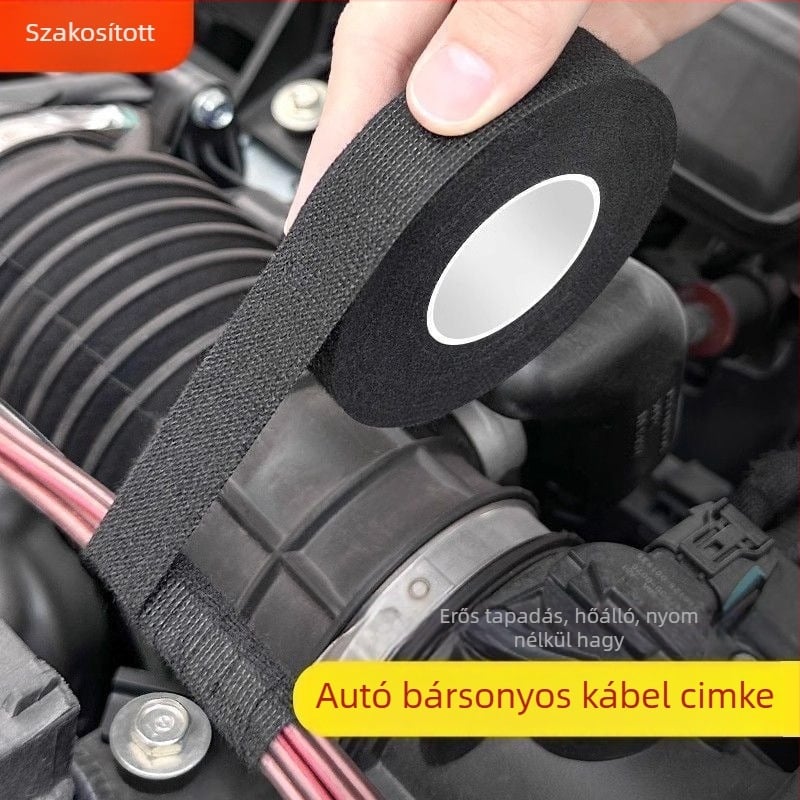 Autó kábelköteg szalag flanel bevonattal, hő- és kopásálló, lángálló, hangszigetelő, polipropilén alapú (BOPP)