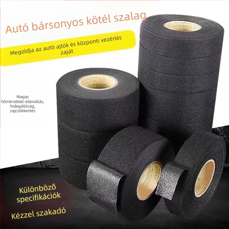 Autó kábelköteg szalag flanel bevonattal, hő- és kopásálló, lángálló, hangszigetelő, polipropilén alapú (BOPP)