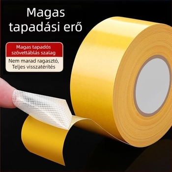 Hálós, kétoldalas ragasztószalag, magas tapadóerővel, textil alapú a falra történő rögzítéshez, nyom nélkül