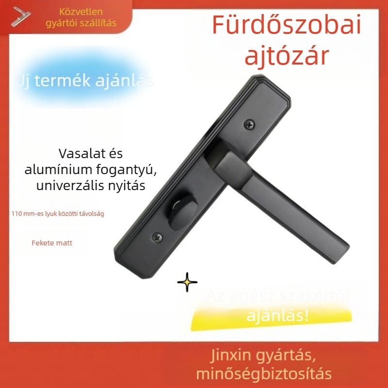 Kulcs nélküli fürdőszoba ajtózár fogantyúval — vasból készült, modern minimalist stílus