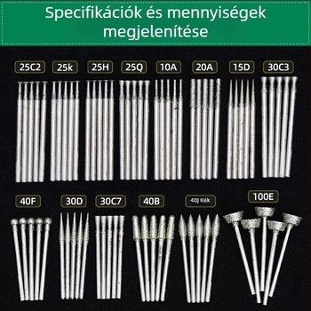 Jáde faragó eszköz készlet diamantalfejekkel | Márka Ming Hao; Modell: Carving needle suit; Anyag: Diamant; Alkalmazási terület: Jáde faragás