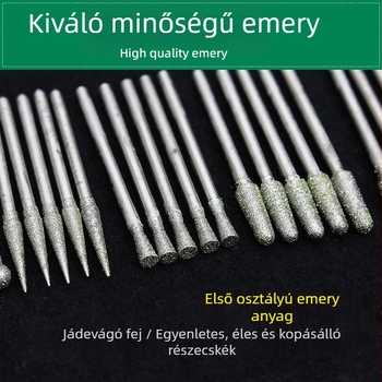 Jáde faragó eszköz készlet diamantalfejekkel | Márka Ming Hao; Modell: Carving needle suit; Anyag: Diamant; Alkalmazási terület: Jáde faragás