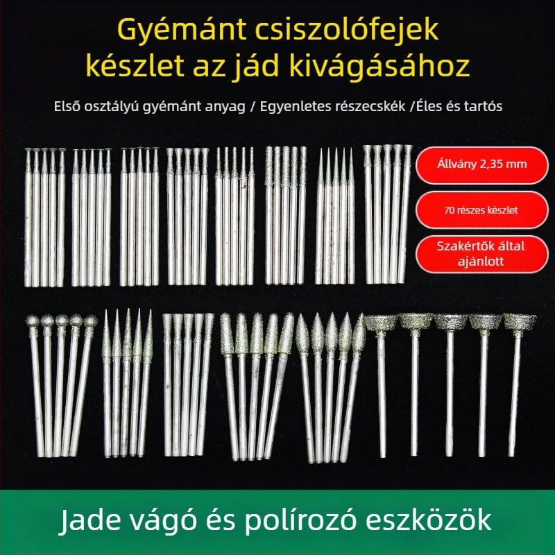 Jáde faragó eszköz készlet diamantalfejekkel | Márka Ming Hao; Modell: Carving needle suit; Anyag: Diamant; Alkalmazási terület: Jáde faragás