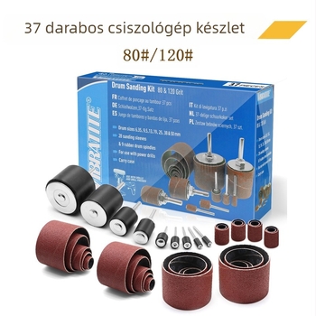 37 darabos készlet gyűrűs és dobos csiszoláshoz – alumínium-oxid csiszolófejek és polírozó korongok