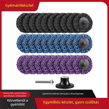 Csiszoló korong készlet gyorscserés rendszerrel és dupla tálcával; nylontest; TR csatlakozás; barna korund abrazív