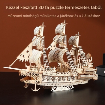 Fából készült 3D kirakó – hollandiai modell, DIY oktató játék 7–14 éveseknek, Zhejiangban készült