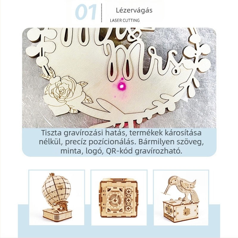 Fából készült repülőgép modell - DIY 3D puzzle, testreszabható rajzok szerint, 15–35 éveseknek