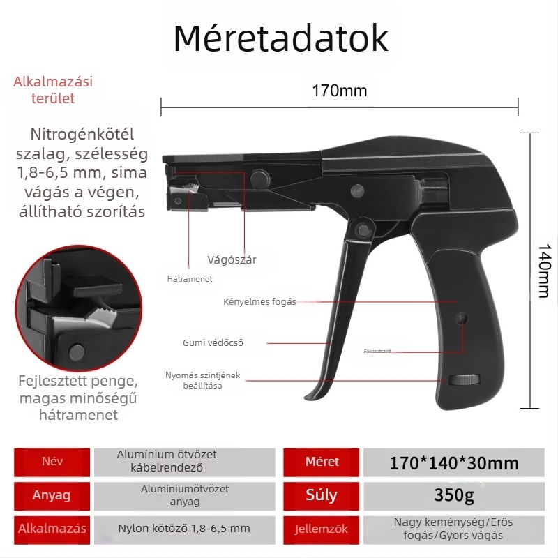 SJ-800A Nylon kötözőgép – kettős funkció: kötözés és vágás, alumínium felépítés, SANJIANG