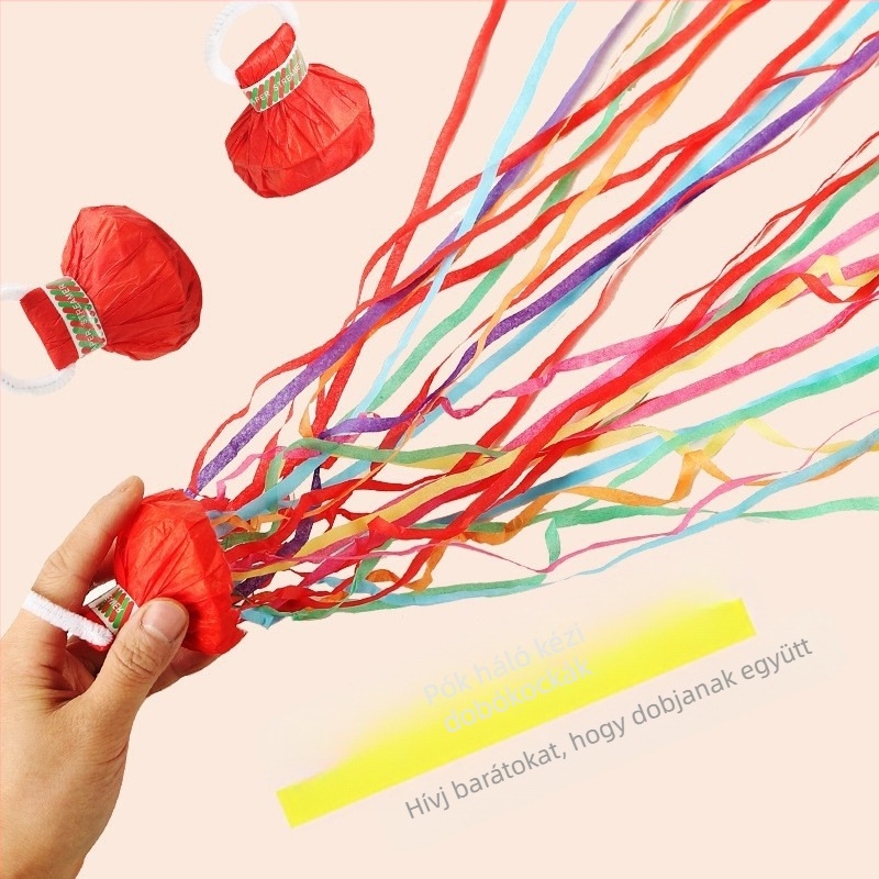 Esküvői rendezvényekhez készült dekorációs rekvizitek – papírszalag húzható virág dizájn