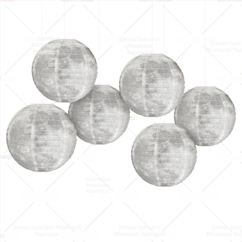 Hold- és bolygó témájú papírlámpás, kézzel készített, kör alakú, DIY dekoráció gyerekzsúrokra és osztályterembe