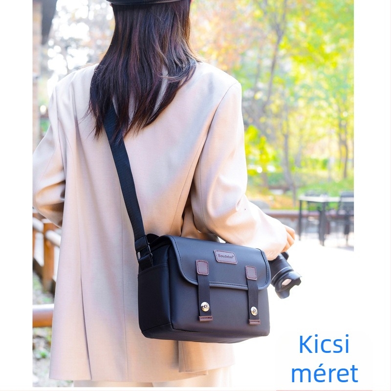 DSLR és tükrök nélküli kamera válltáska – Nylon, vízálló, ütésálló, kopásálló, kompatibil Sony, Canon, Nikon, Fuji, rekreációs utazásokhoz