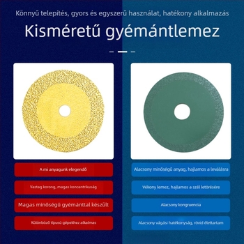 Forrasztott gyémánt vágókorong elektromos fúróhoz, alkalmas Márványra, kerámiára és jade-re; fugák eltávolítása