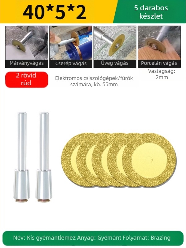 Forrasztott gyémánt vágókorong elektromos fúróhoz, alkalmas Márványra, kerámiára és jade-re; fugák eltávolítása