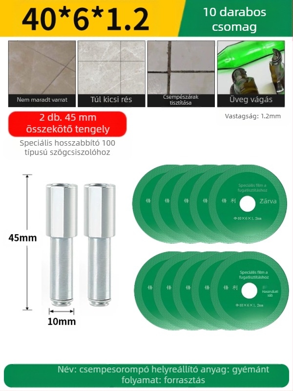 Forrasztott gyémánt vágókorong elektromos fúróhoz, alkalmas Márványra, kerámiára és jade-re; fugák eltávolítása