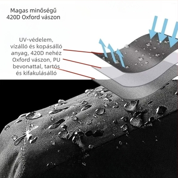 Dobkészlet védőborító, vízálló és UV-álló, poliészter anyagból, görbült vállpánttal.