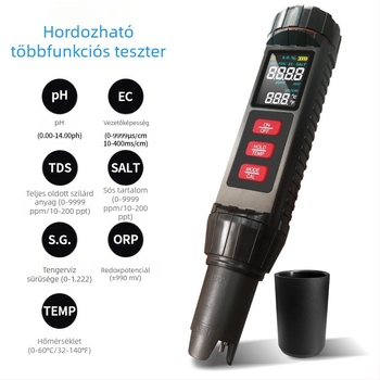 7-in-1 hordozható vízminőségi analizátor, nagy pontosságú mérések EC, TDS, pH, ORP és hőmérséklet