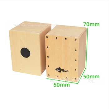 leo SH10 Mini Cajon – Fa perkus szolgáló hangszer homokkal, készlet homokcsővel és homoktojással, csomagolás: PE zacskó + papírtok