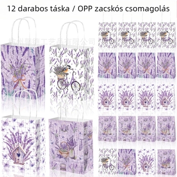 UV-nyomtatású papírtáska, kézben tartható forma, kraft papír 120 g, fesztivál ajándékcsomagolás