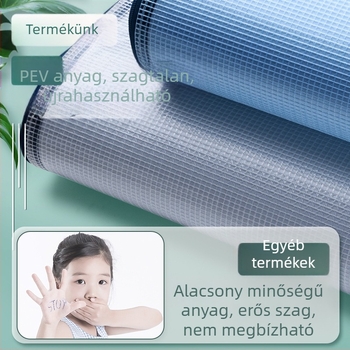 A3 dokumentumtáska nagy kapacitású, áttetsző PVC anyag, cipzárral, vízálló, rácsos mintázat