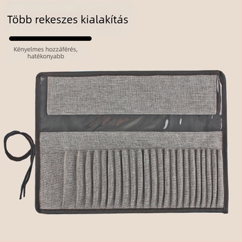 24 ecsetet tartó poliészter rol-táska olaj-, gouache- és akvarell ecsetekhez